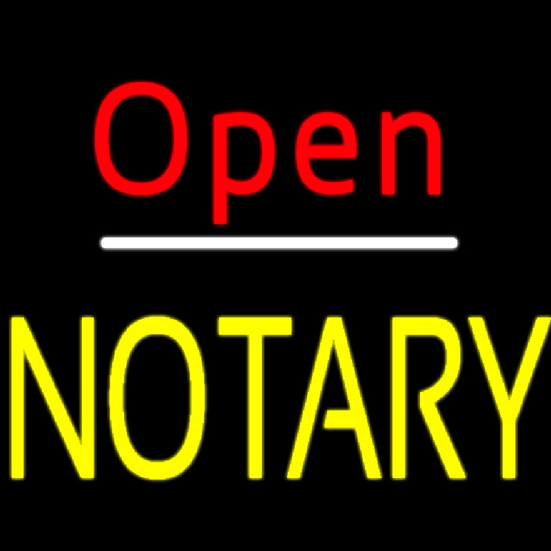 Red Open Yellow Notary Neonreclame