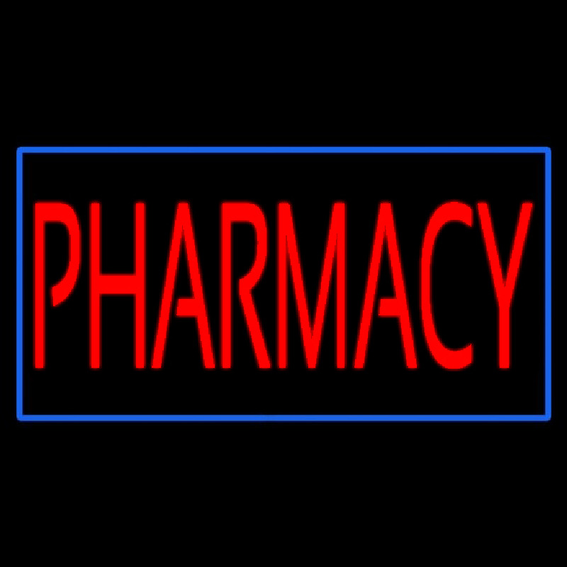 Red Pharmacy Green Border Neonreclame