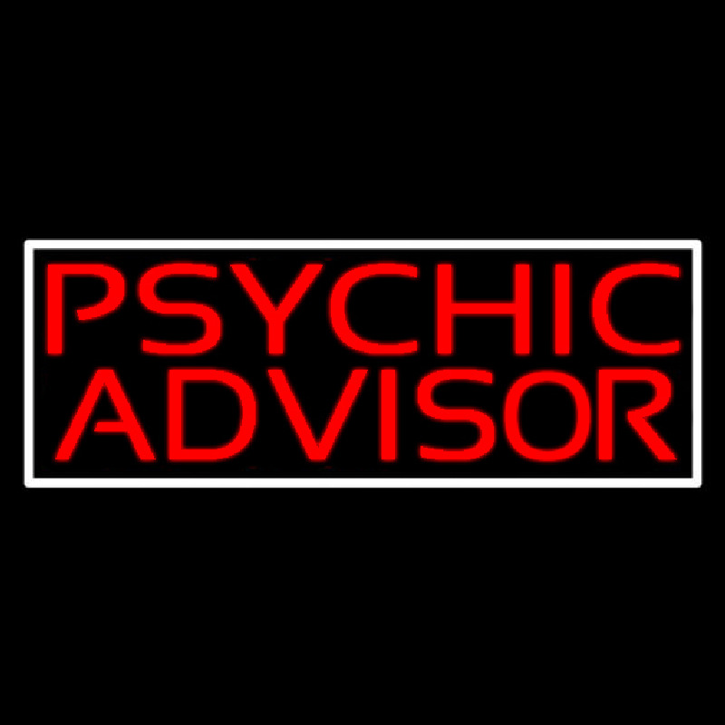 Red Psychic Advisor White Border Neonreclame