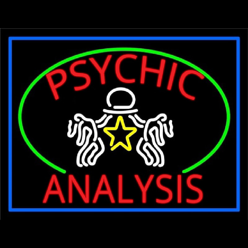 Red Psychic Analysis With Logo Neonreclame