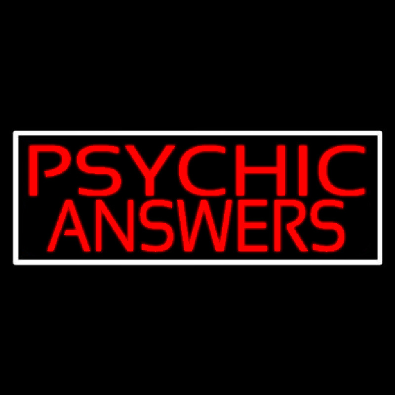 Red Psychic Answers With White Border Neonreclame