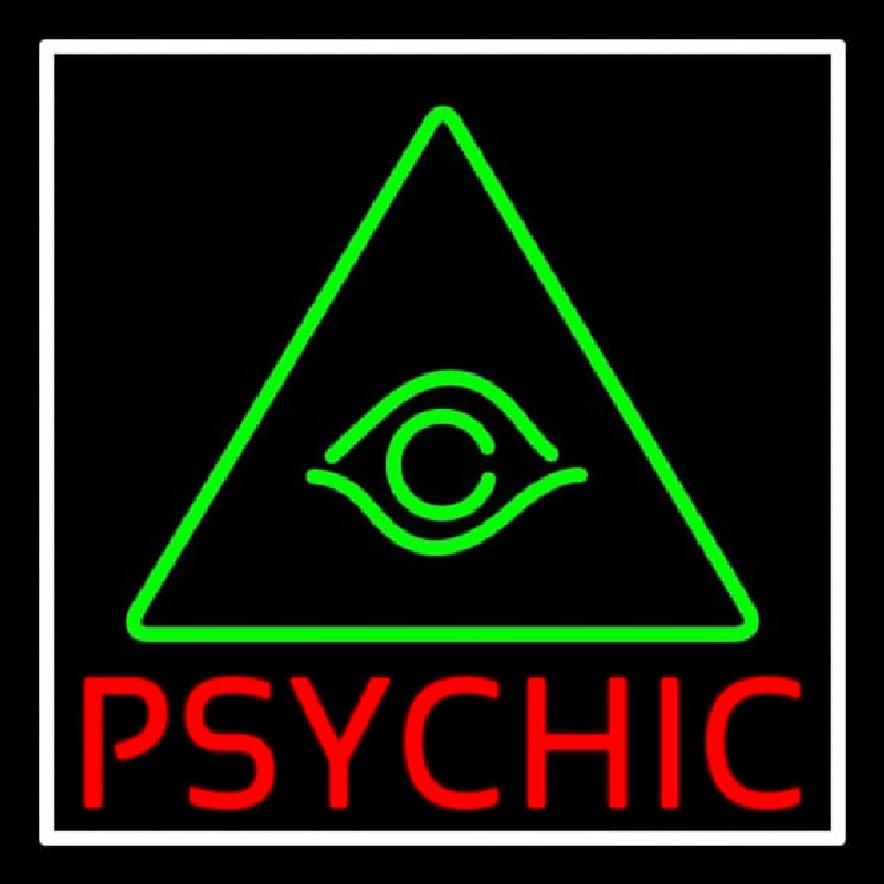 Red Psychic Green Logo Neonreclame