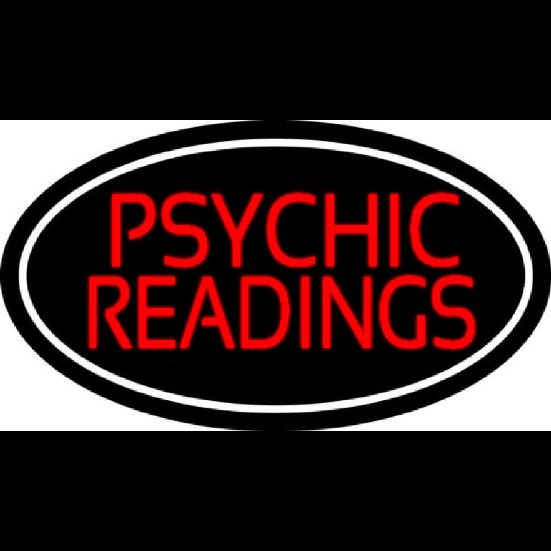 Red Psychic Readings White Border Neonreclame