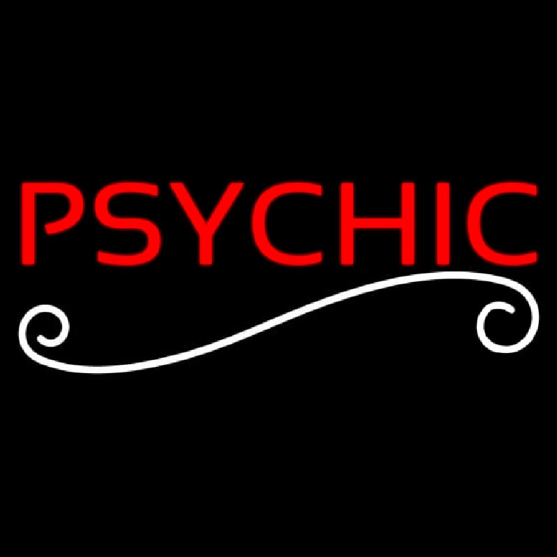 Red Psychic White Line Neonreclame