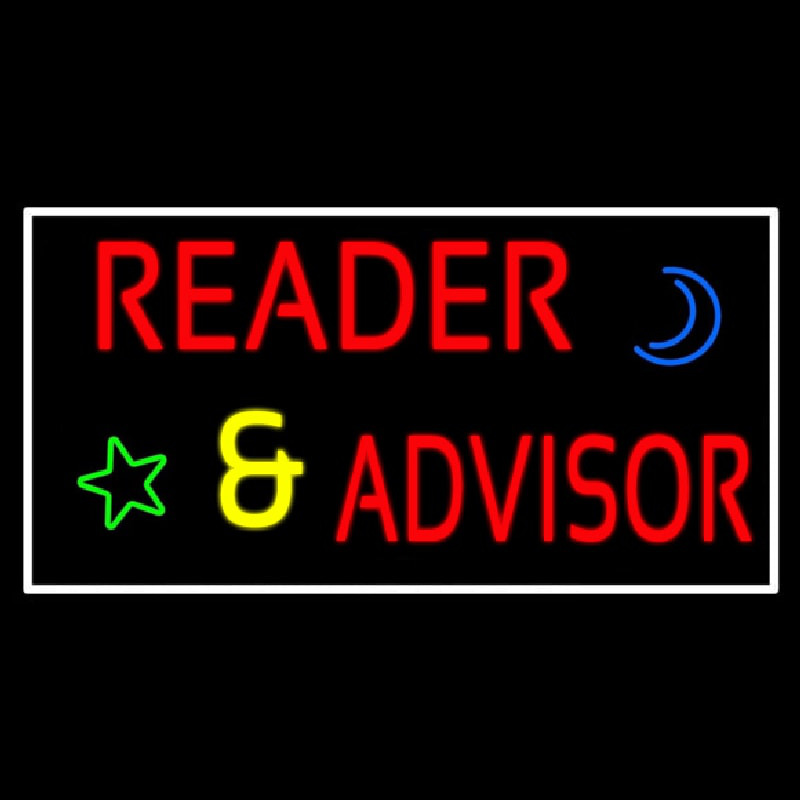 Red Reader Advisor With Border Neonreclame