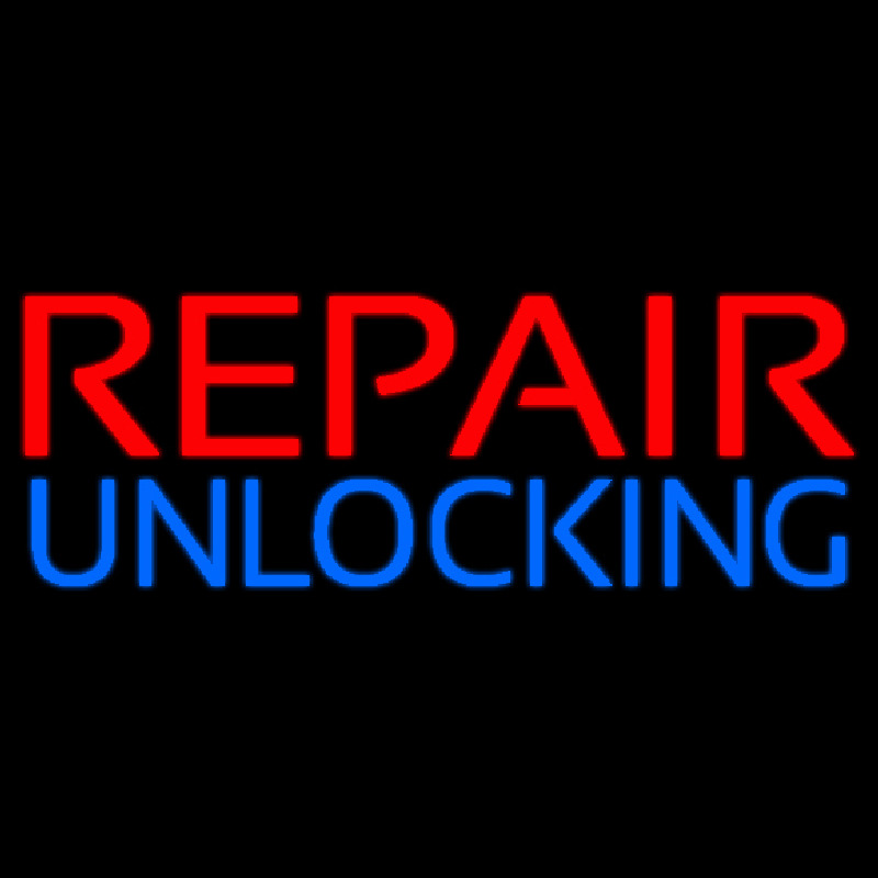 Red Repair Blue Unlocking Block Neonreclame