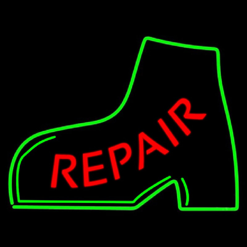 Red Repair Green Boot Neonreclame