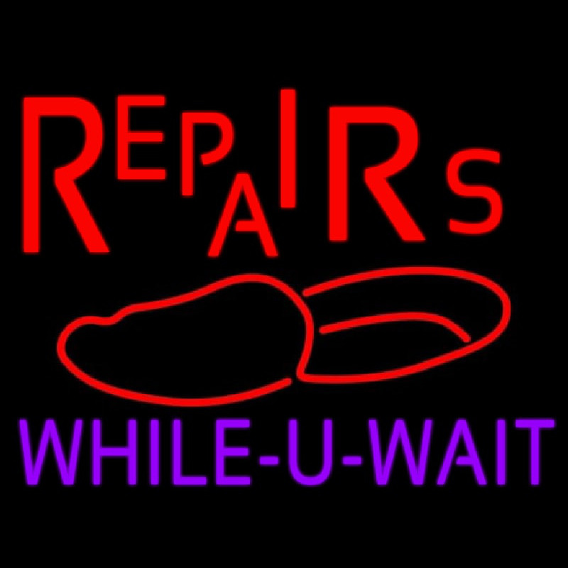 Red Repairs Purple While You Wait Neonreclame