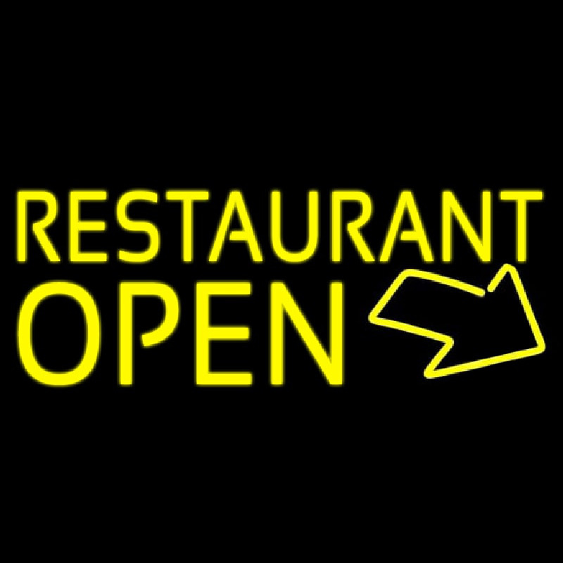 Red Restaurant Open With Arrow Neonreclame