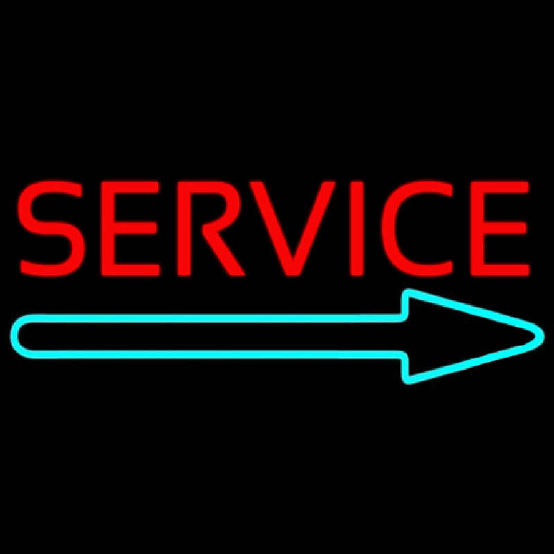 Red Service With Right Arrow 1 Neonreclame