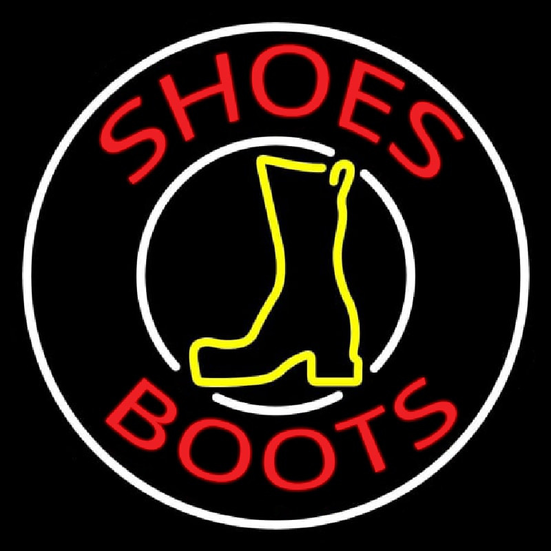 Red Shoes Boots White Border Neonreclame