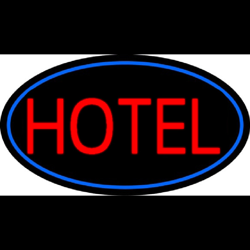 Red Simple Hotel With Blue Border Neonreclame