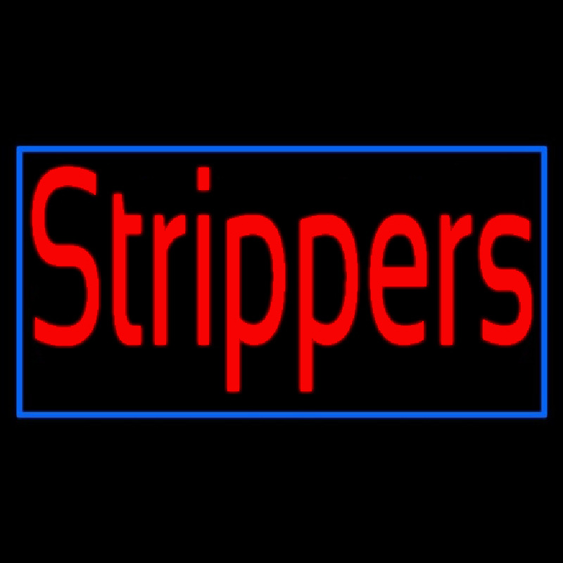 Red Strippers With Blue Border Neonreclame