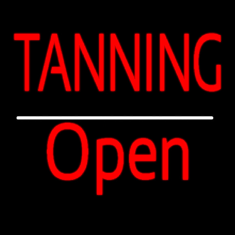 Red Tanning Open White Line Neonreclame