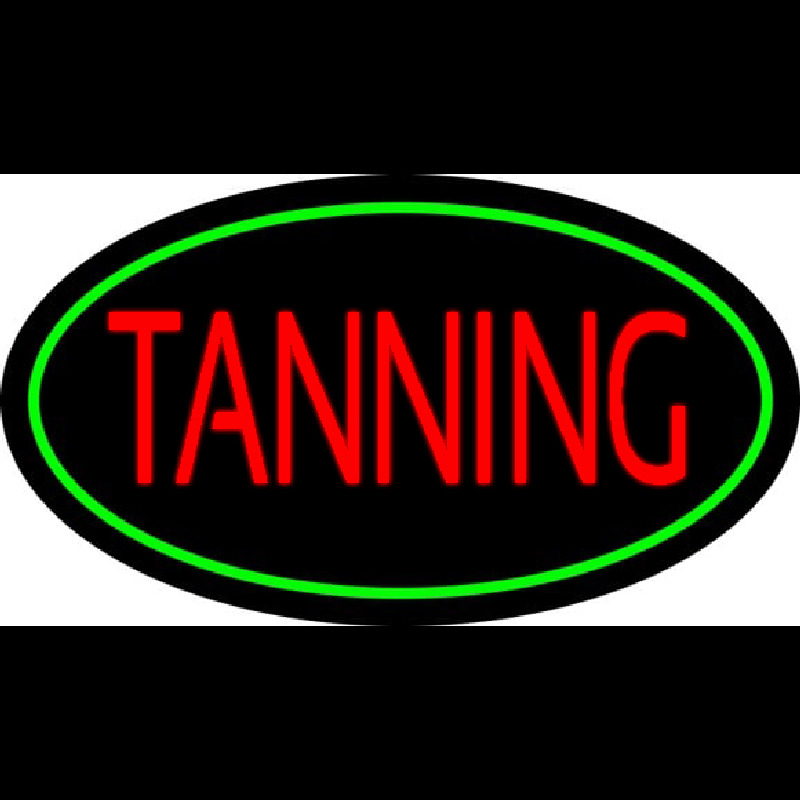 Red Tanning With Oval Green Border Neonreclame