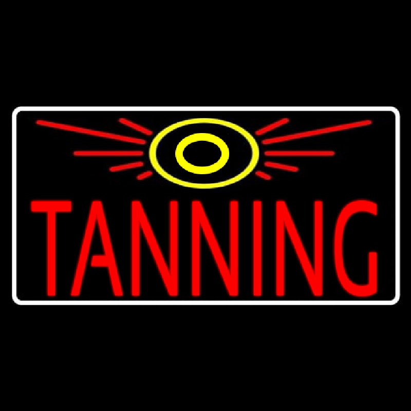 Red Tanning With Sun Logo Neonreclame