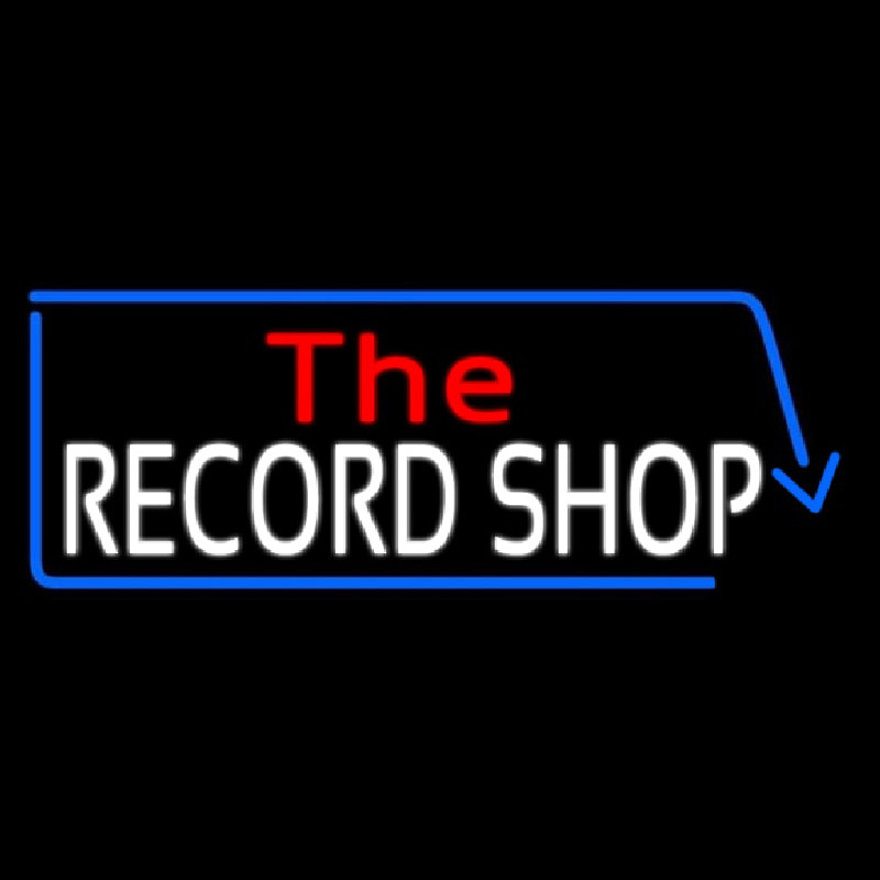 Red The White Record Shop Blue Arrow Neonreclame