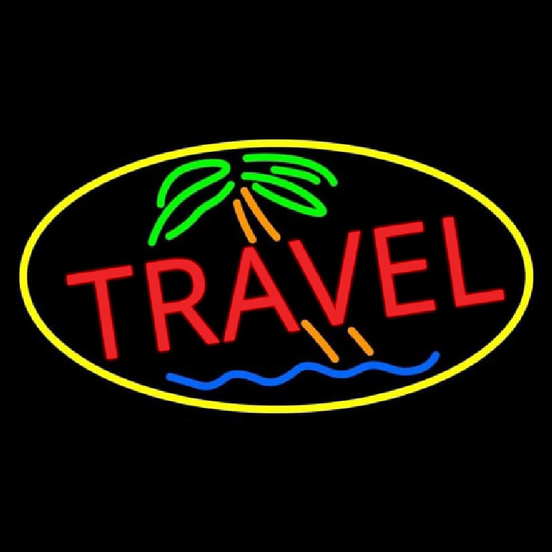 Red Travel With Yellow Border Neonreclame