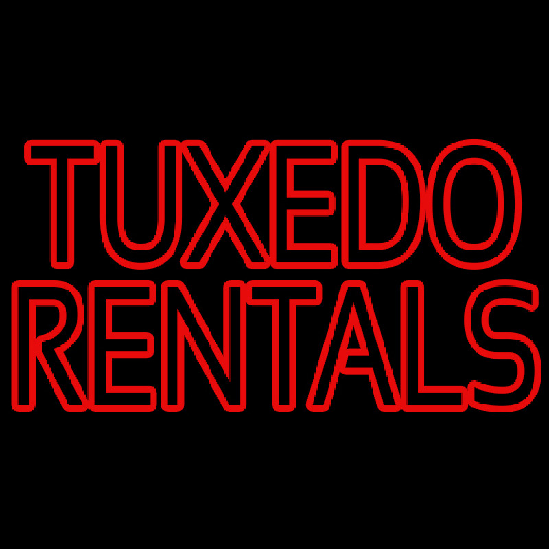 Red Tu edo Rentals Neonreclame