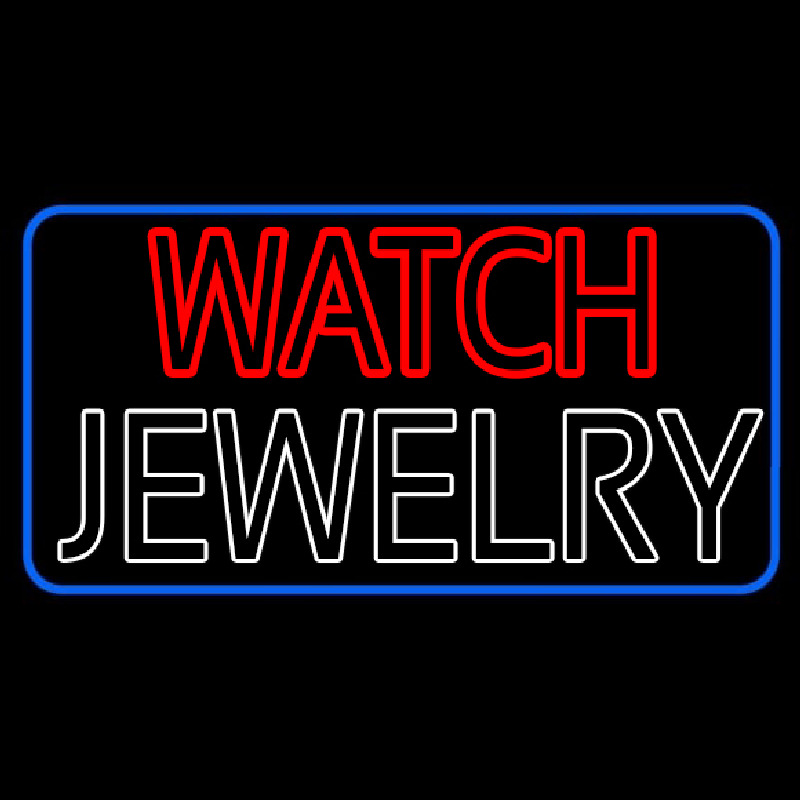 Red Watch White Jewelry Neonreclame