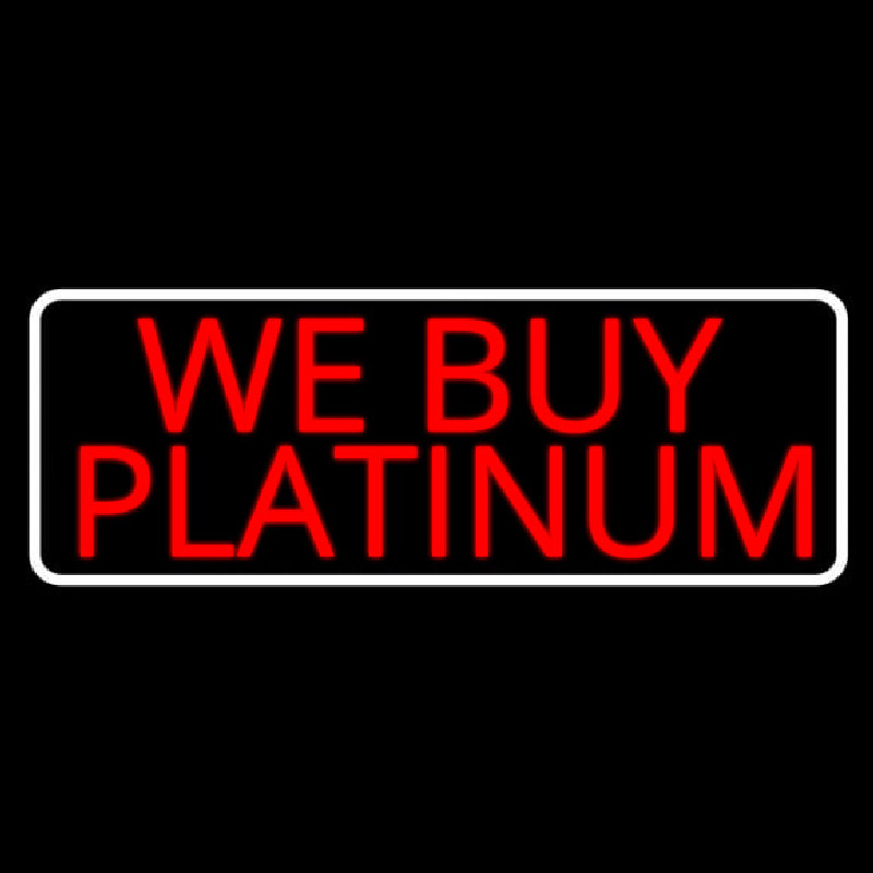 Red We Buy Platinum White Border Neonreclame