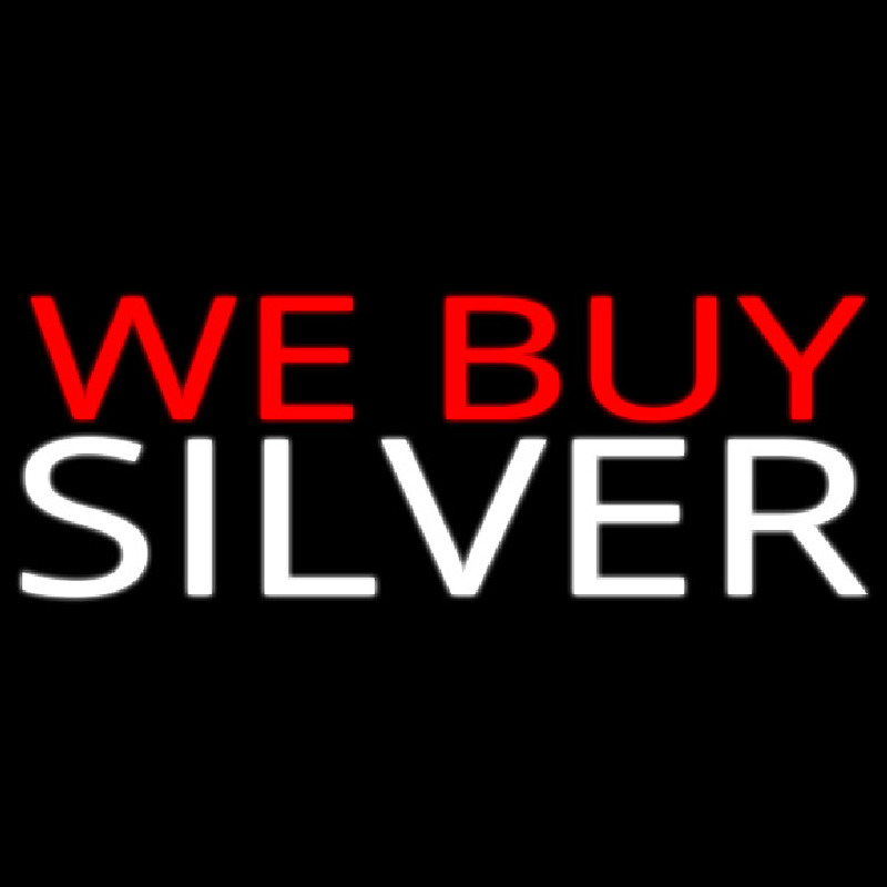 Red We Buy White Silver Neonreclame