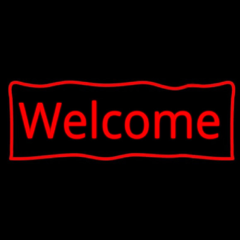 Red Welcome With Outline Neonreclame