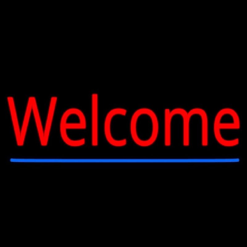 Red Welcome With Underline Neonreclame