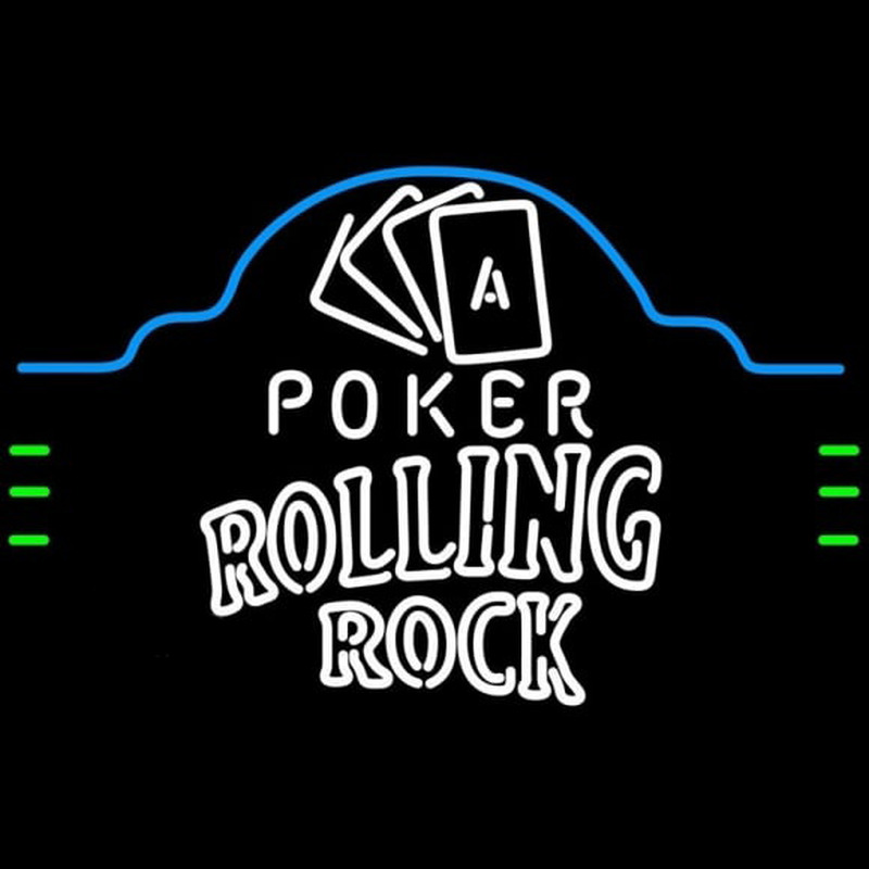 Rolling Rock Poker Ace Cards Beer Sign Neonreclame