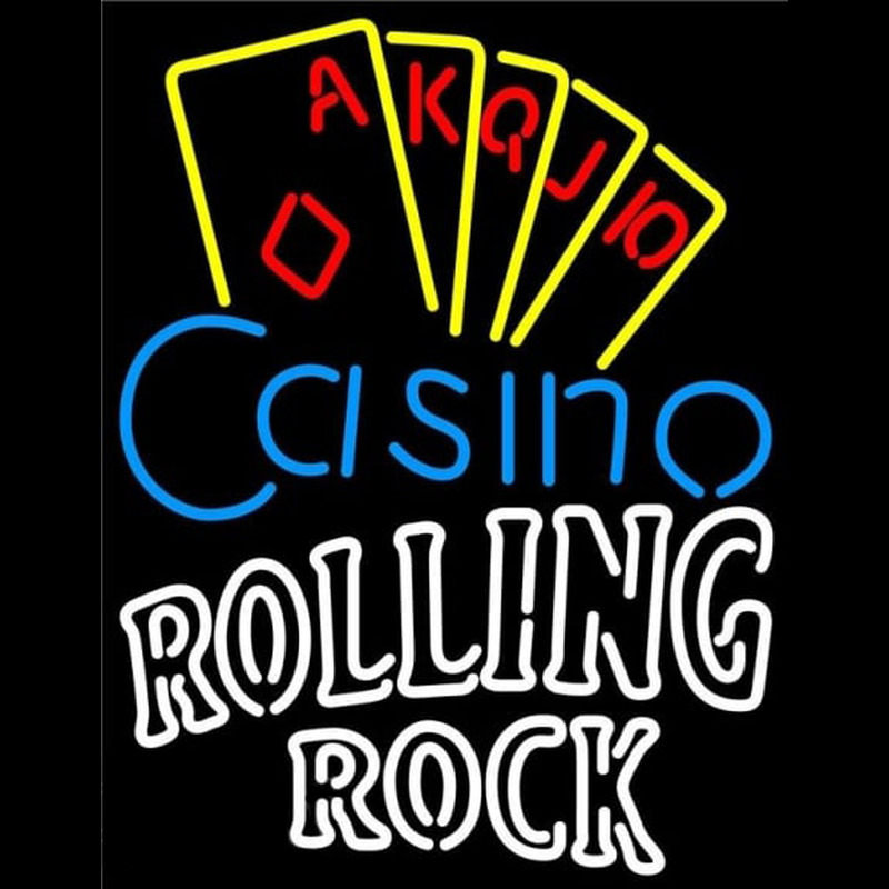 Rolling Rock Poker Casino Ace Series Beer Sign Neonreclame