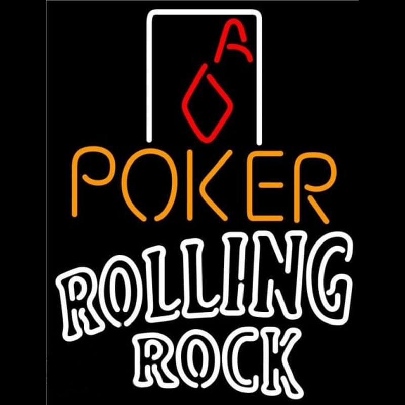 Rolling Rock Poker Squver Ace Beer Sign Neonreclame