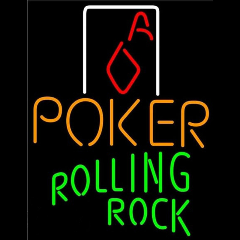 Rolling Rock Poker Squver Ace Beer Sign Neonreclame