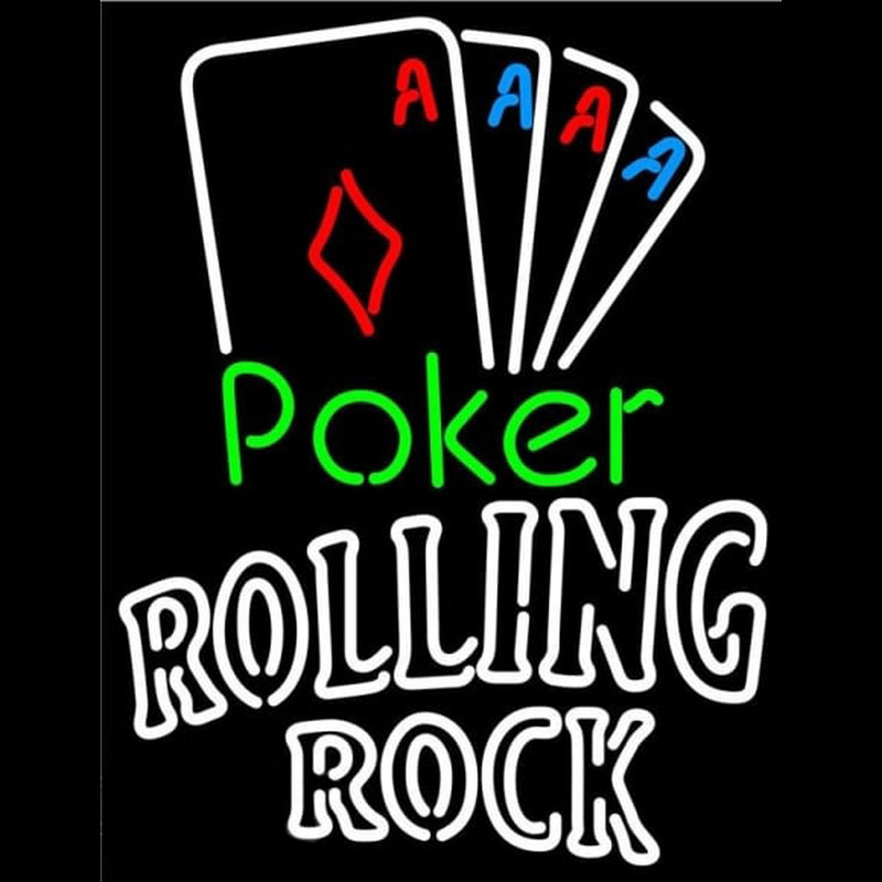 Rolling Rock Poker Tournament Beer Sign Neonreclame