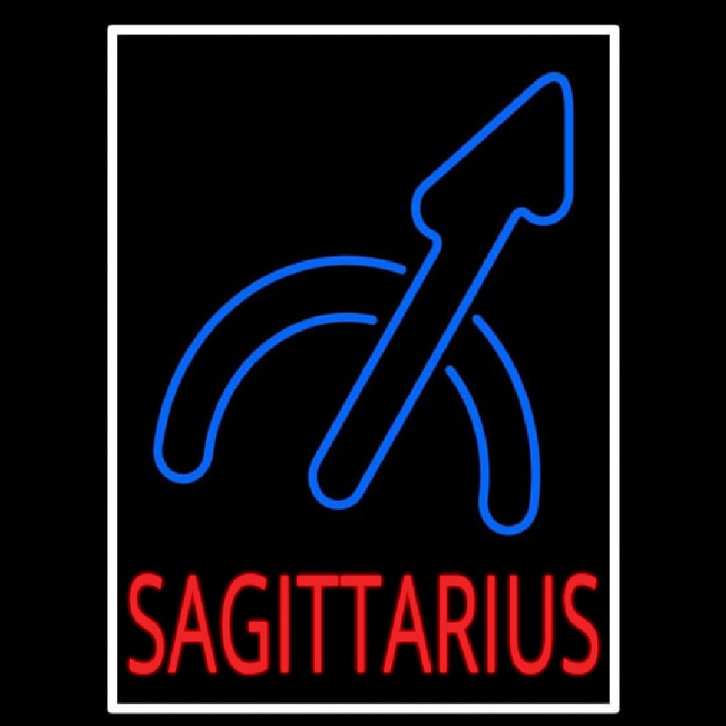 Sagittarius White Border Neonreclame