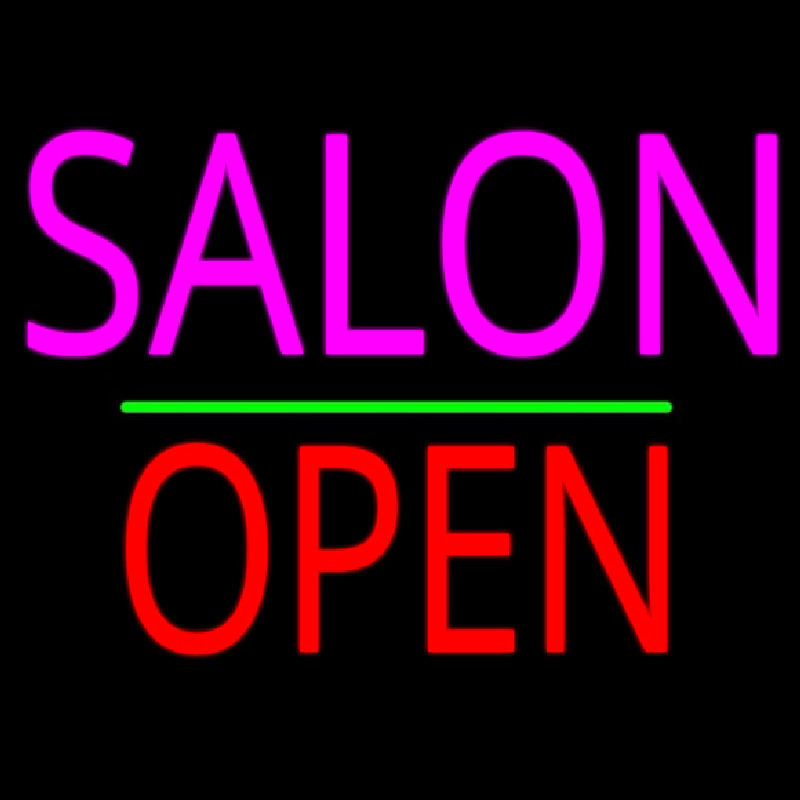 Salon Block Open Green Line Neonreclame