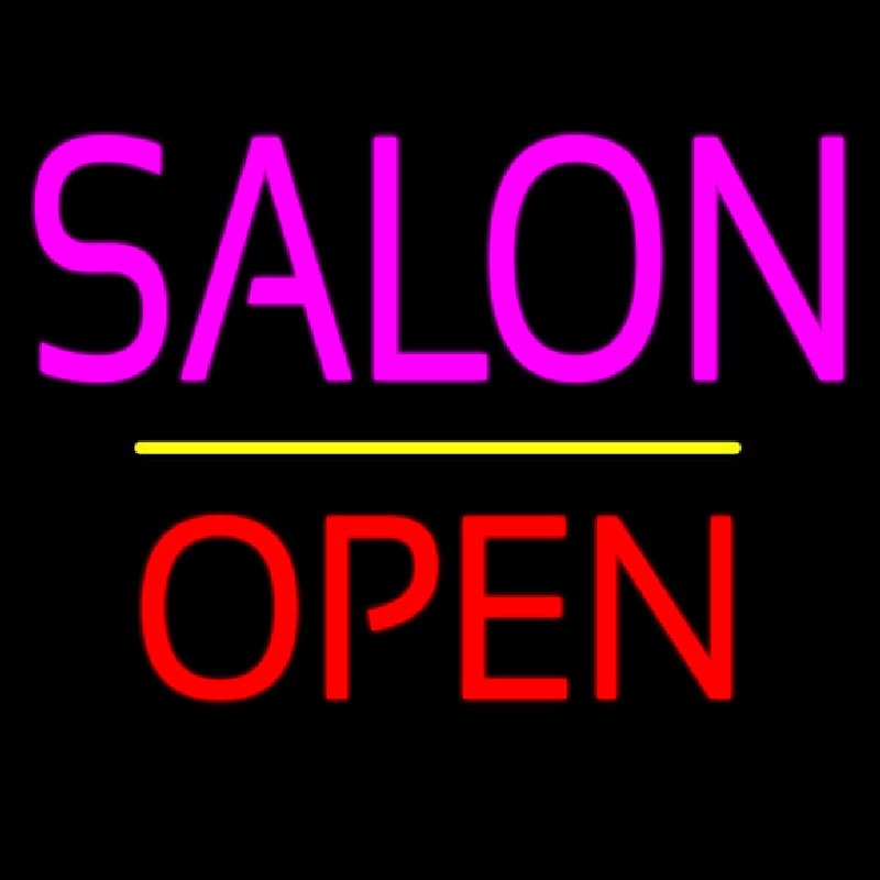 Salon Open Yellow Line Neonreclame