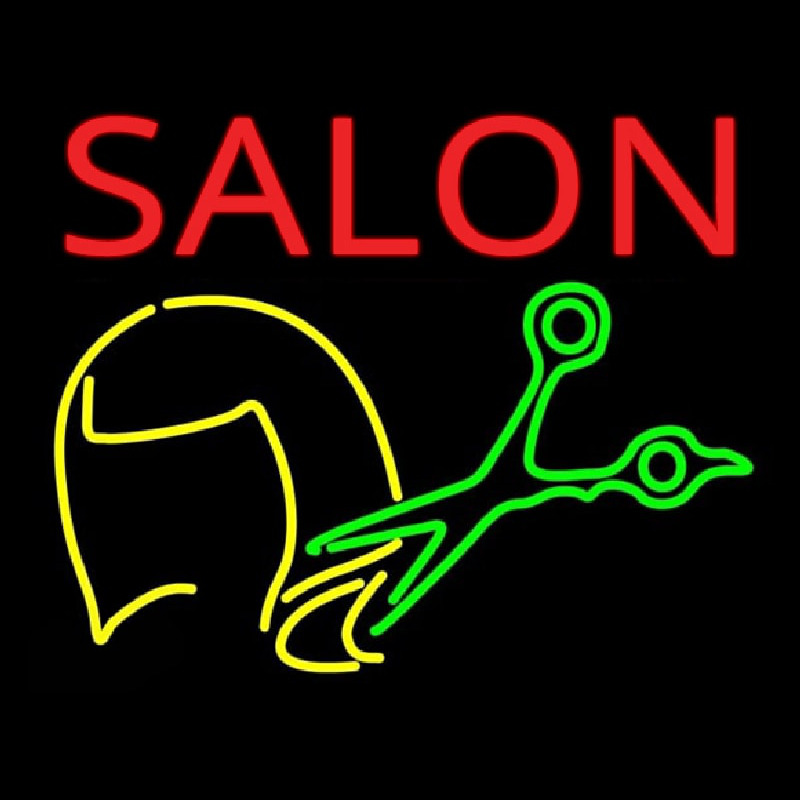 Salon With Scissor Logo Neonreclame