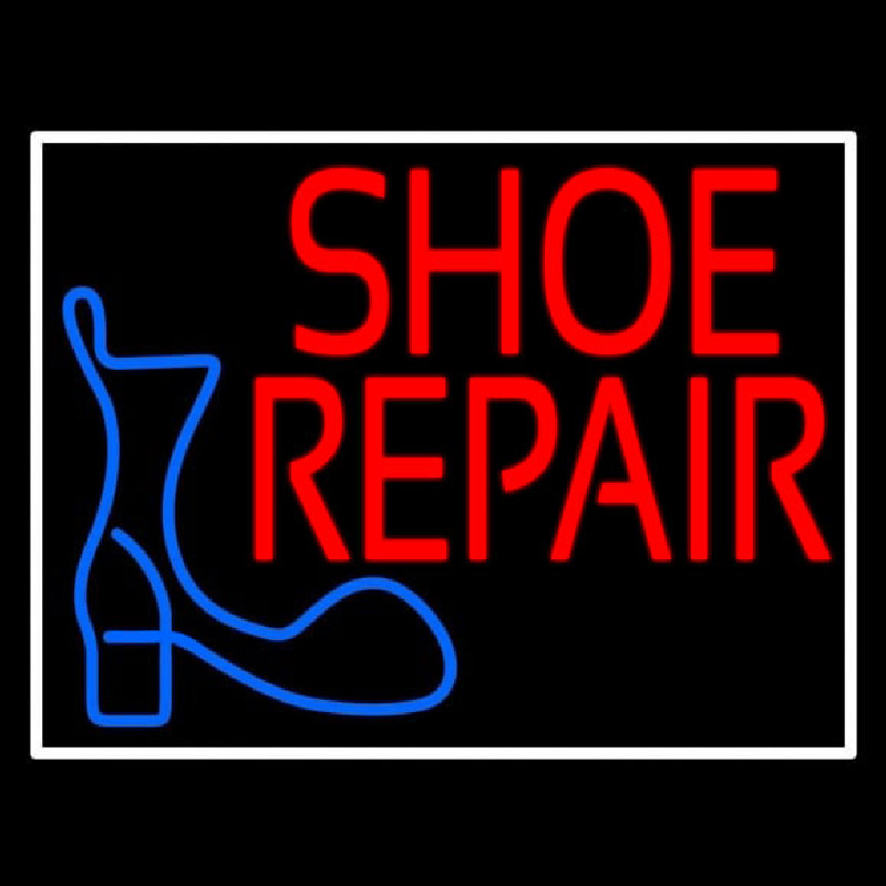 Shoe Repair Logo With Border Neonreclame
