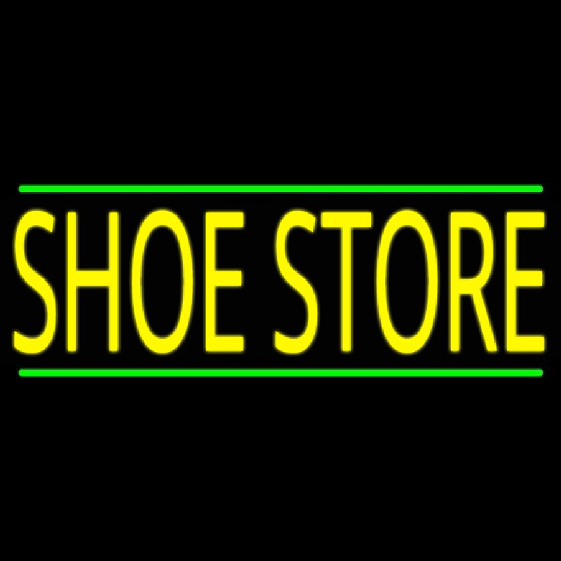 Shoe Store With Green Line Neonreclame