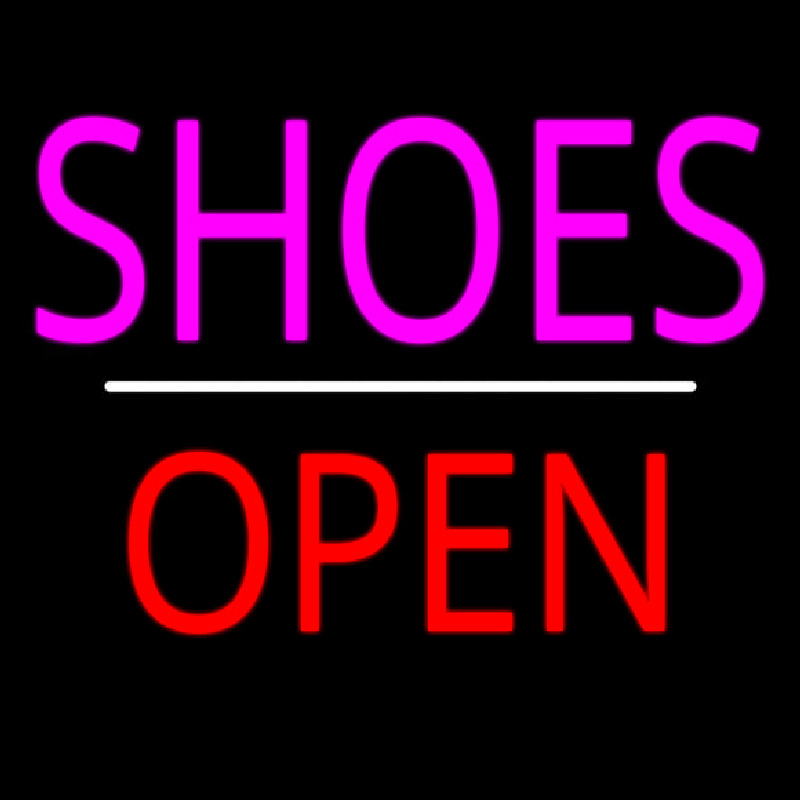 Shoes Open White Line Neonreclame