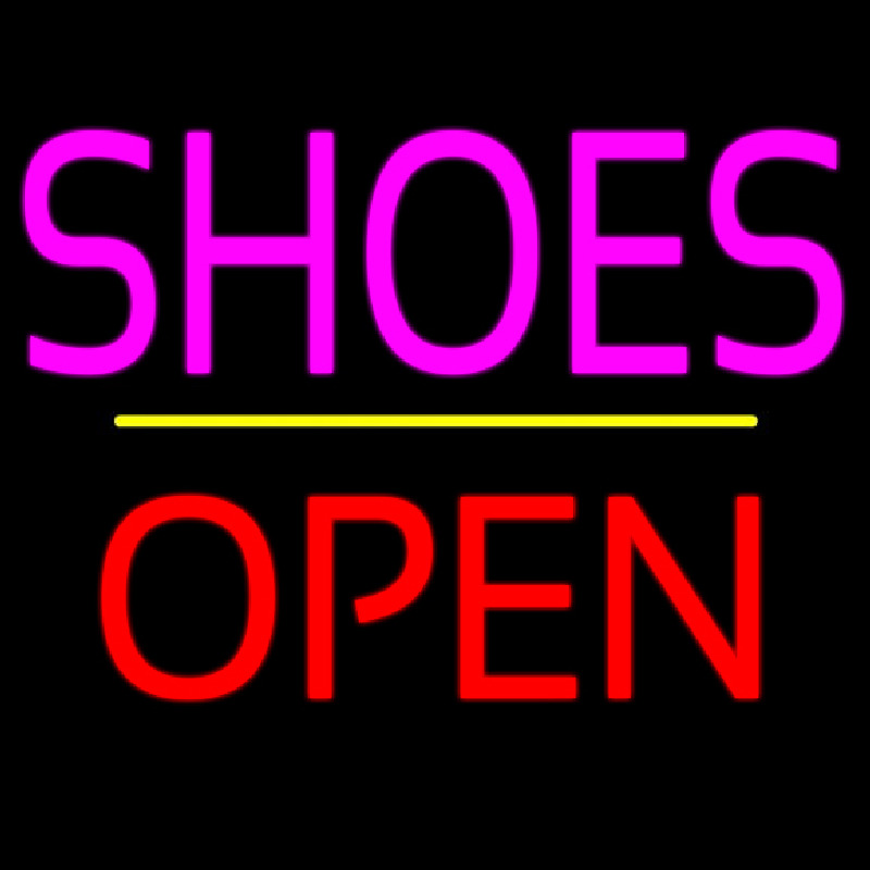 Shoes Open Yellow Line Neonreclame