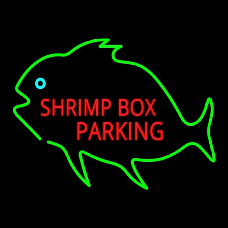 Shrimp Bo  Parking With Green Fish Neonreclame