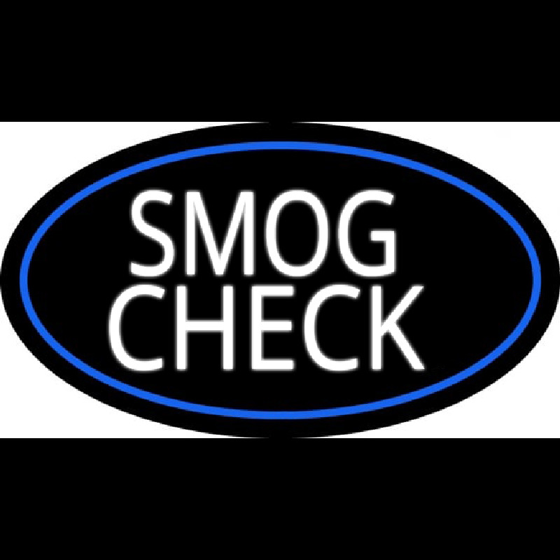 Smog Check Logo Blue Oval Neonreclame