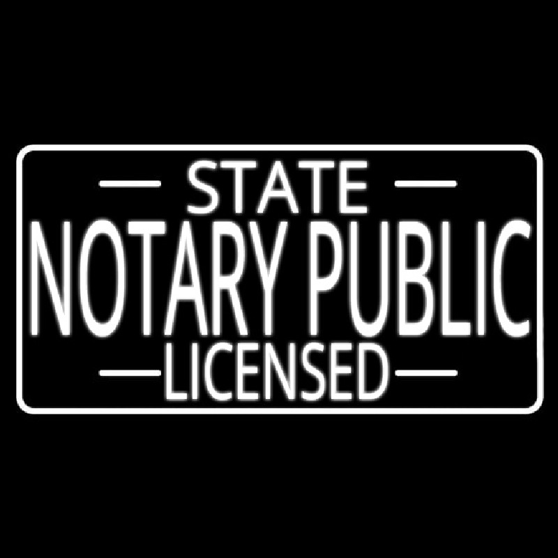 State Notary Public Licensed Neonreclame