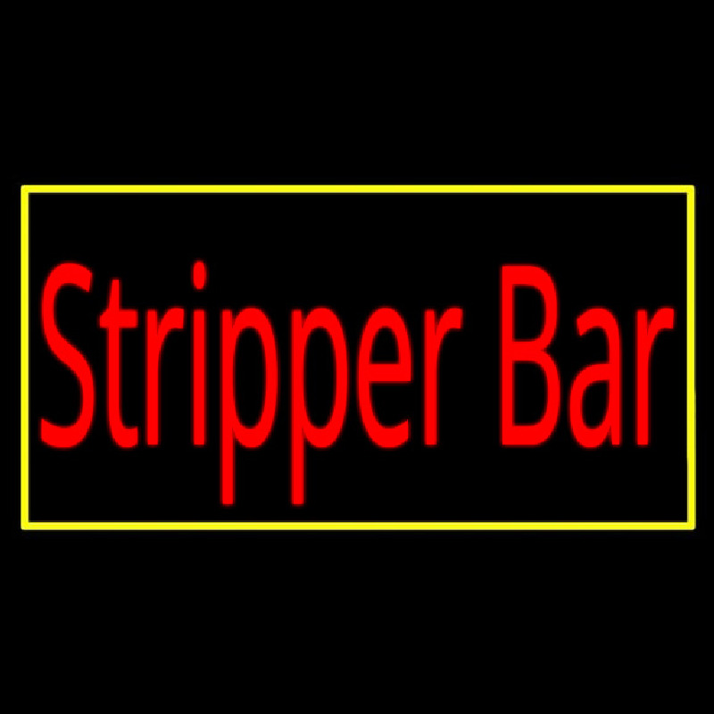 Stripper Bar With Yellow Border Neonreclame