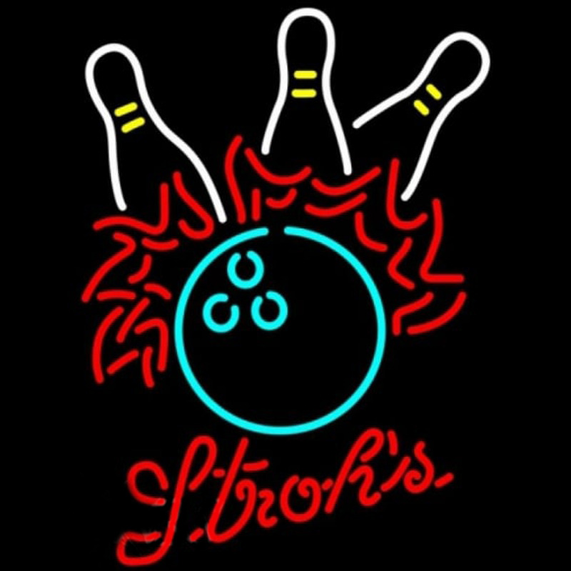 Strohs Bowling Pool Beer Sign Neonreclame