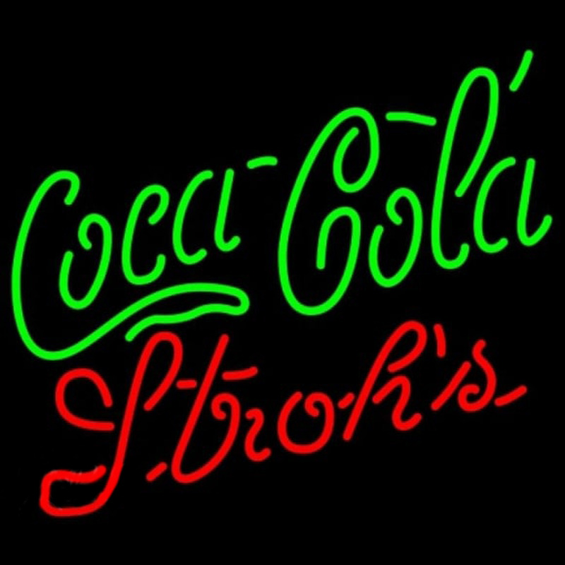 Strohs Coca Cola Green Beer Sign Neonreclame