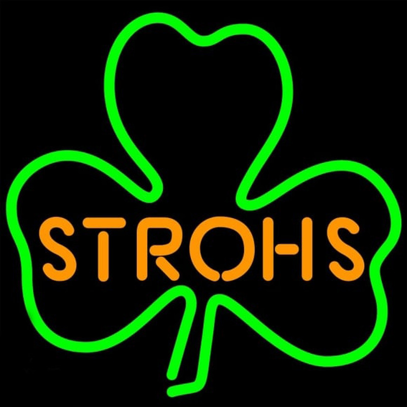 Strohs Green Clover Beer Sign Neonreclame