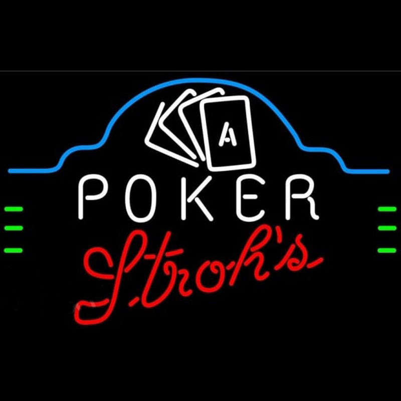 Strohs Poker Ace Cards Beer Sign Neonreclame