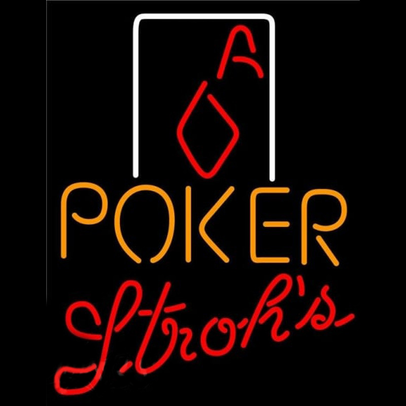 Strohs Poker Squver Ace Beer Sign Neonreclame